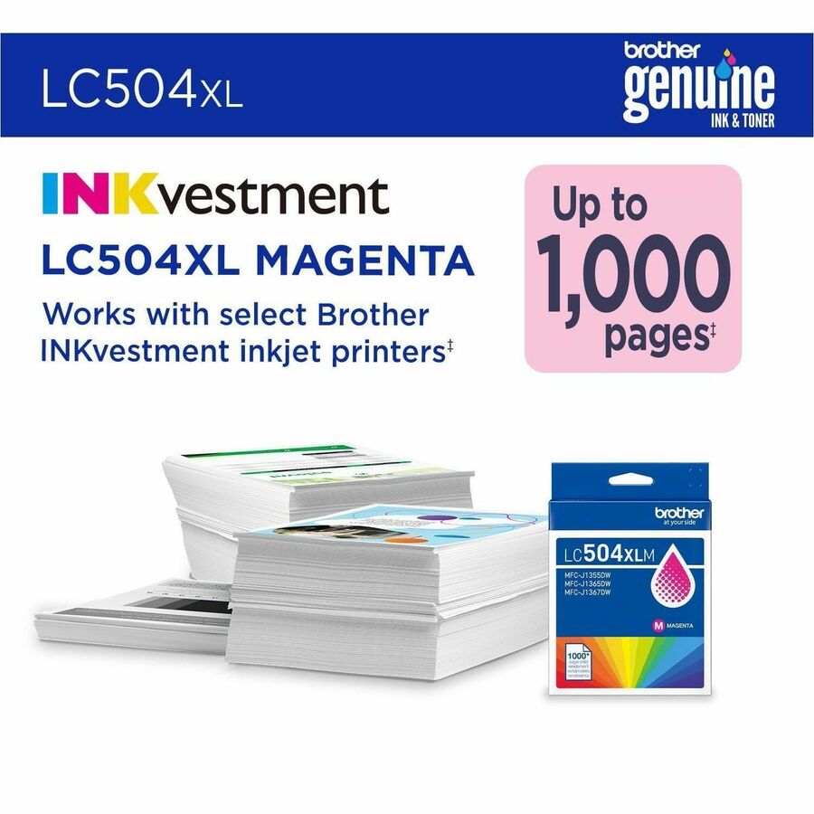 Brother Original High (XL) Yield Inkjet Ink Cartridge - Magenta - 1 Each - LC504XLMS