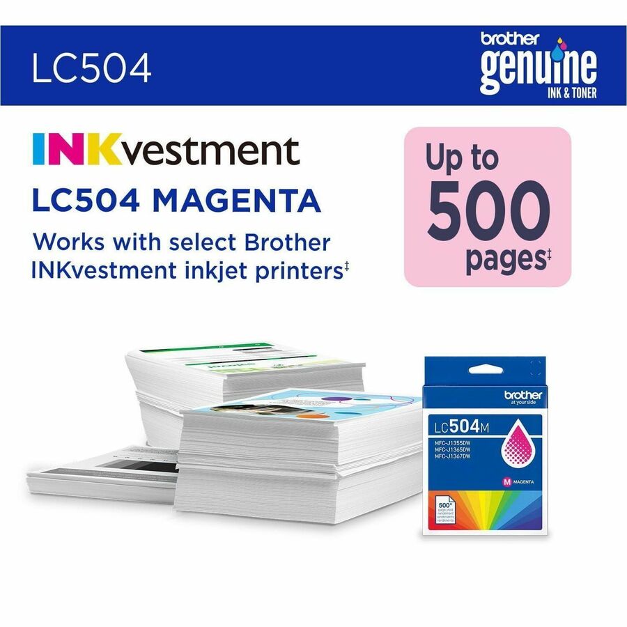 Brother Original Standard Yield Inkjet Ink Cartridge - Magenta - 1 Each - LC504MS