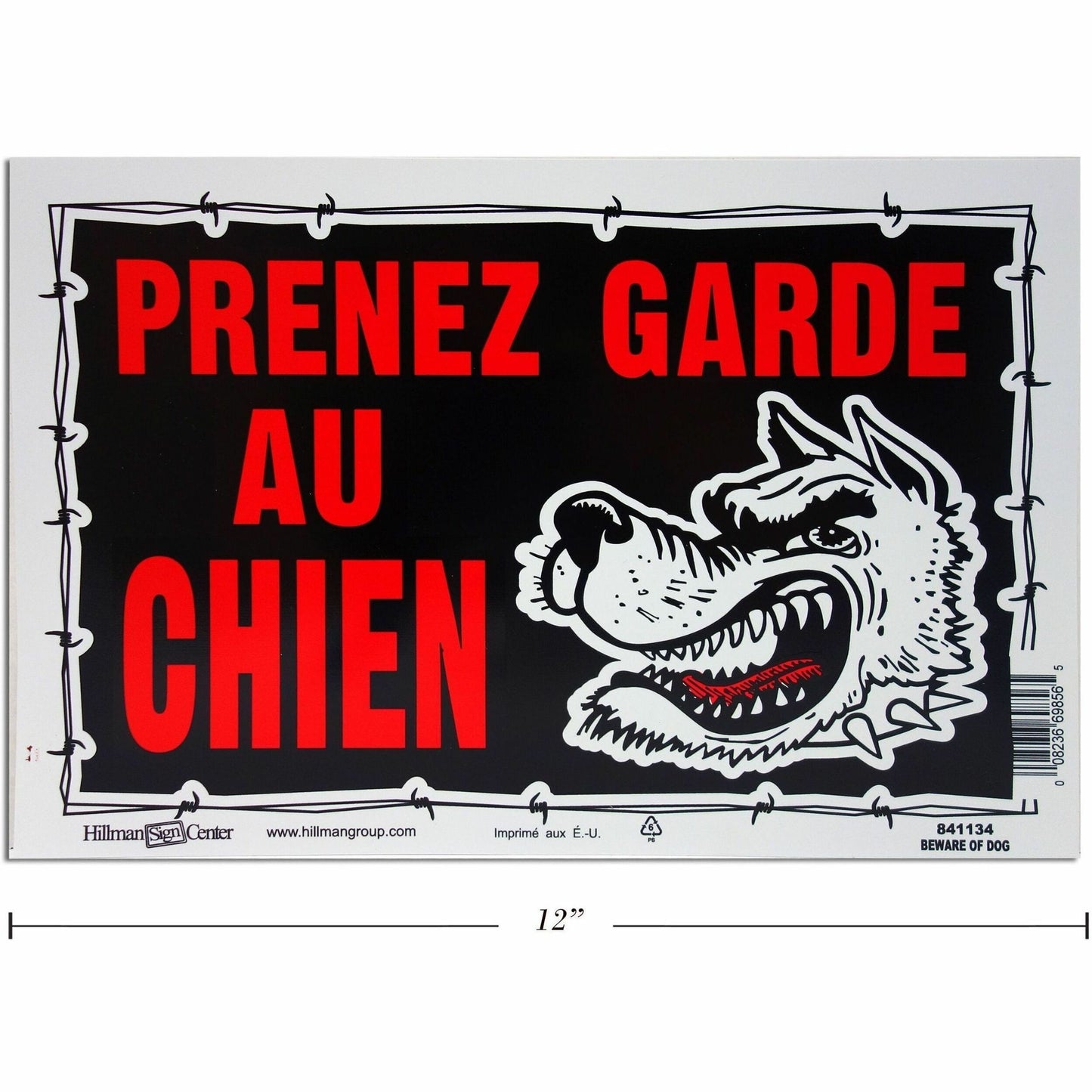 Hillman Attention au Chien Sign