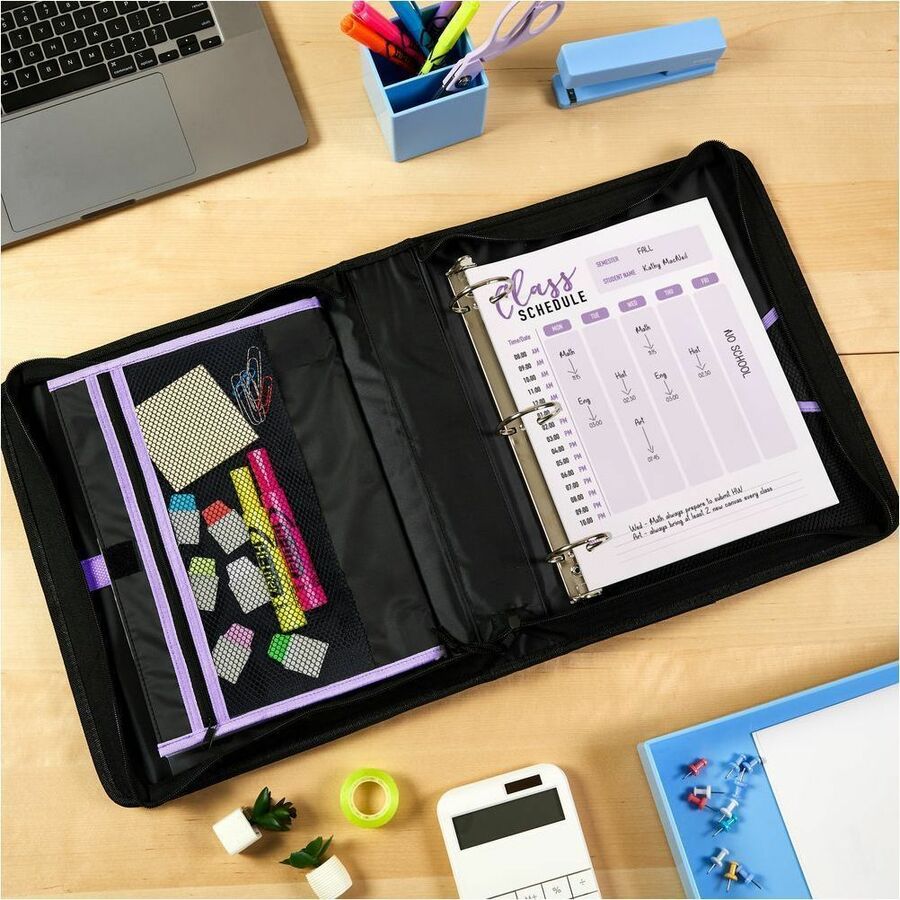 Avery Purple Zipper Binder 2" , Round Ring - 26050