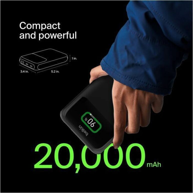 Belkin BoostCharge Pro 3-Port Laptop Power Bank 20K - BPB020TTBK