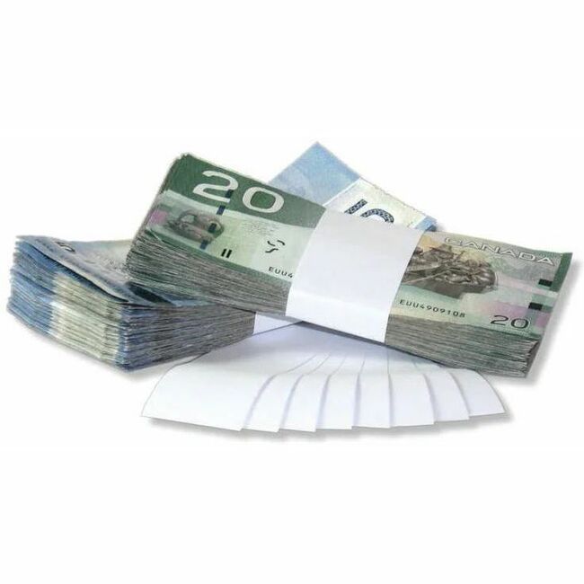 Northern Specialty Supplies 1.5" Pressure Sensitive Bill Straps For Canadian Bills - White