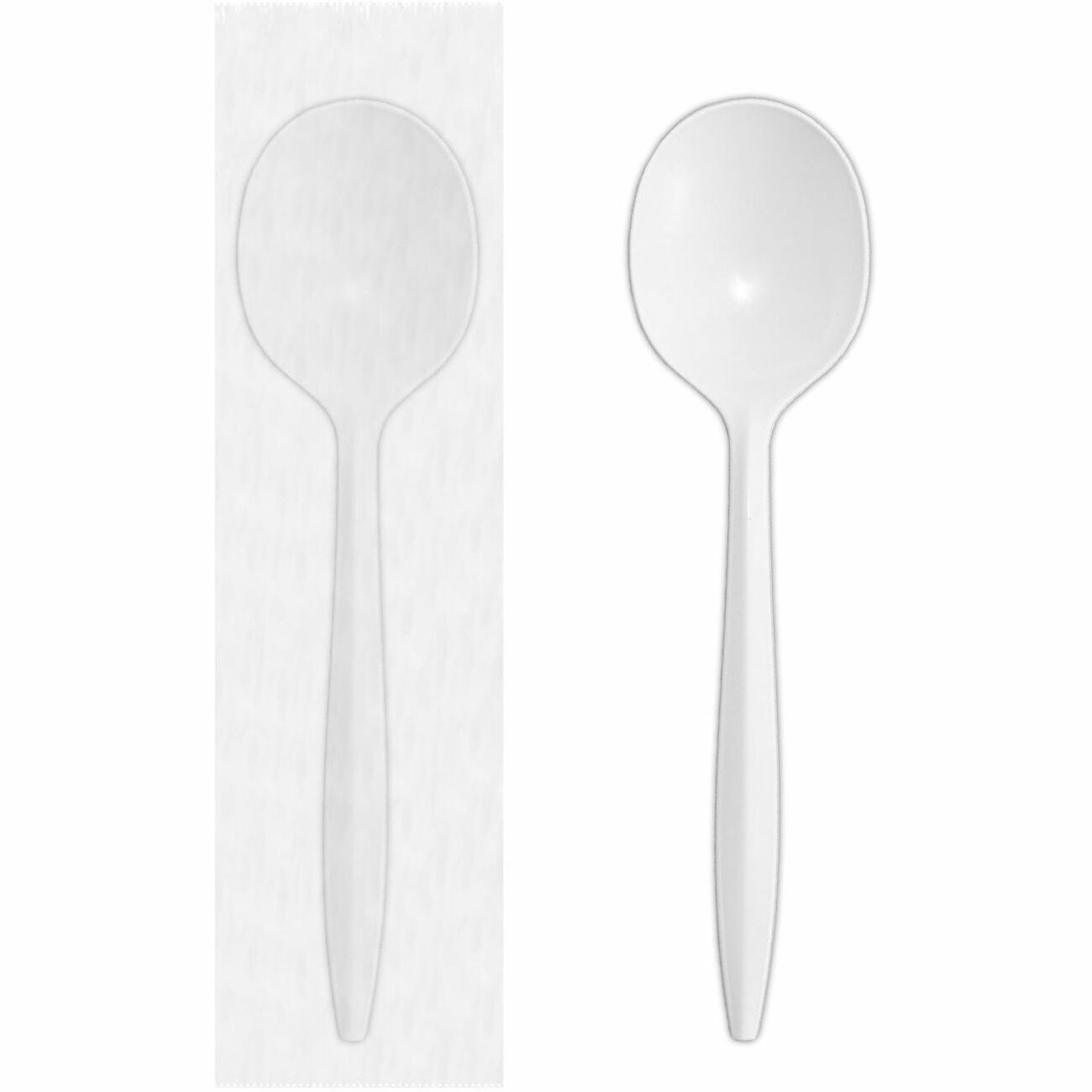 Dorfin Table Accents - Polypropylene Soup Spoons - 5.5" - Individually Wrapped