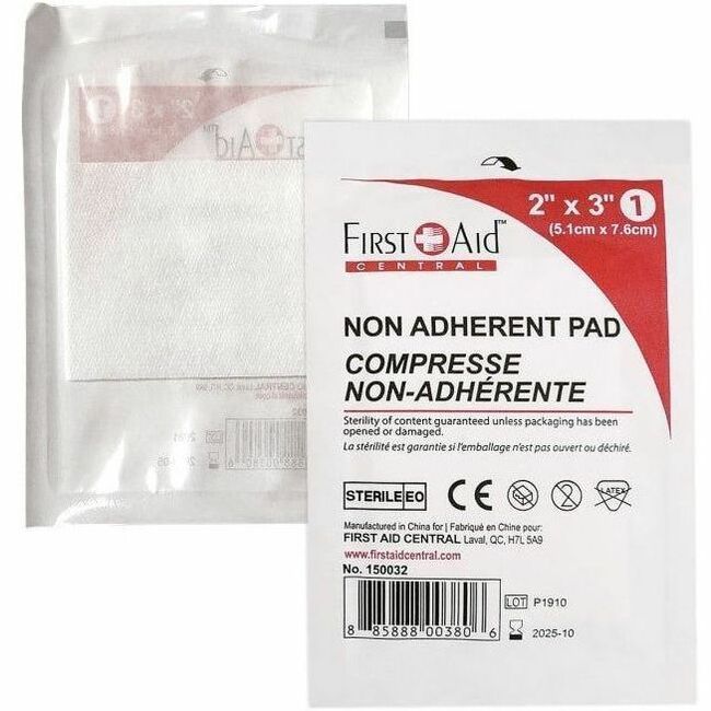 First Aid Central Non-Adherent Pads, Sterile