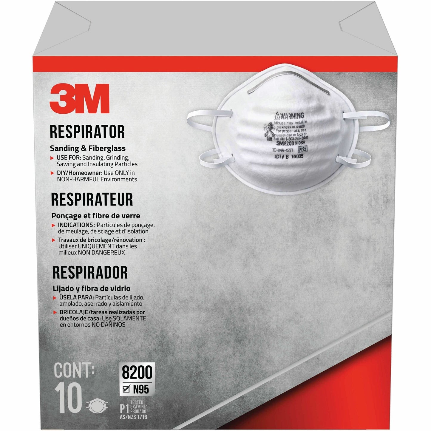 3M Sanding & Fibreglass Respirator 8200H3-DC (N95)