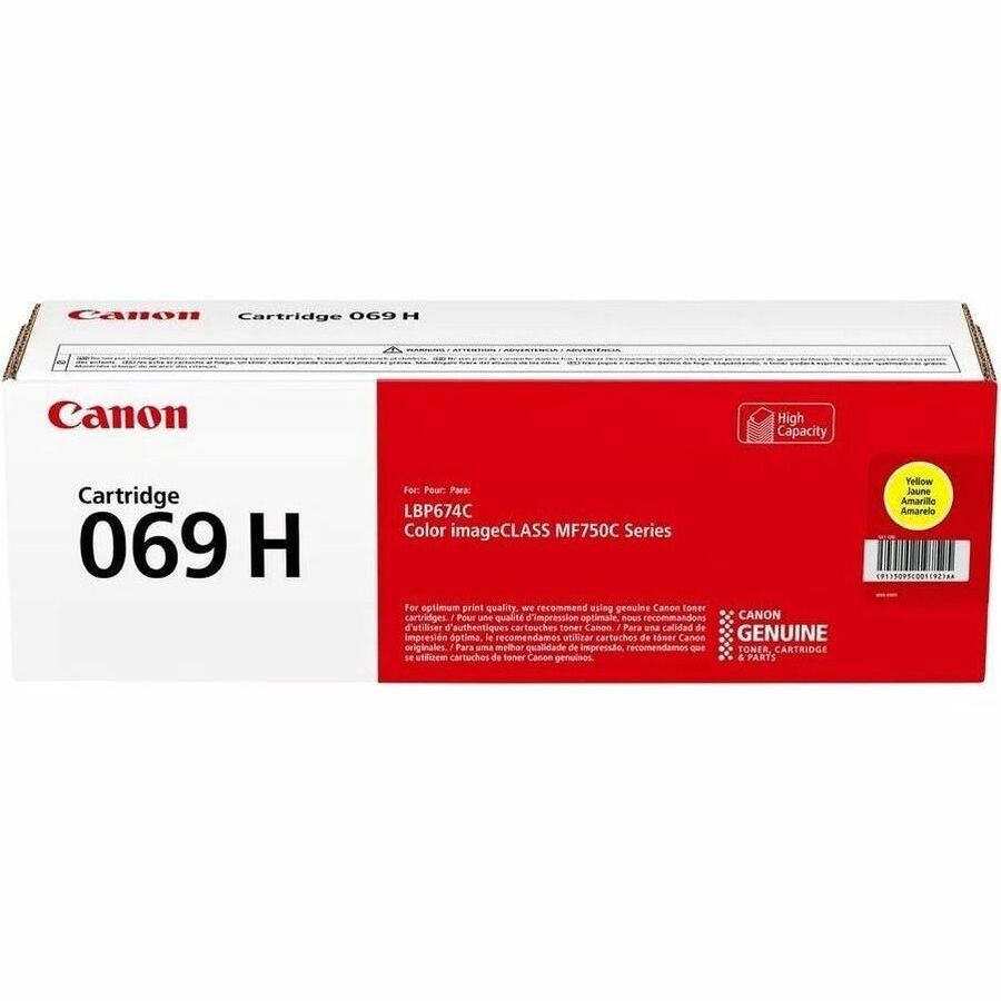 Canon 069H Original High Yield Laser Toner Cartridge - Yellow - 1 Each