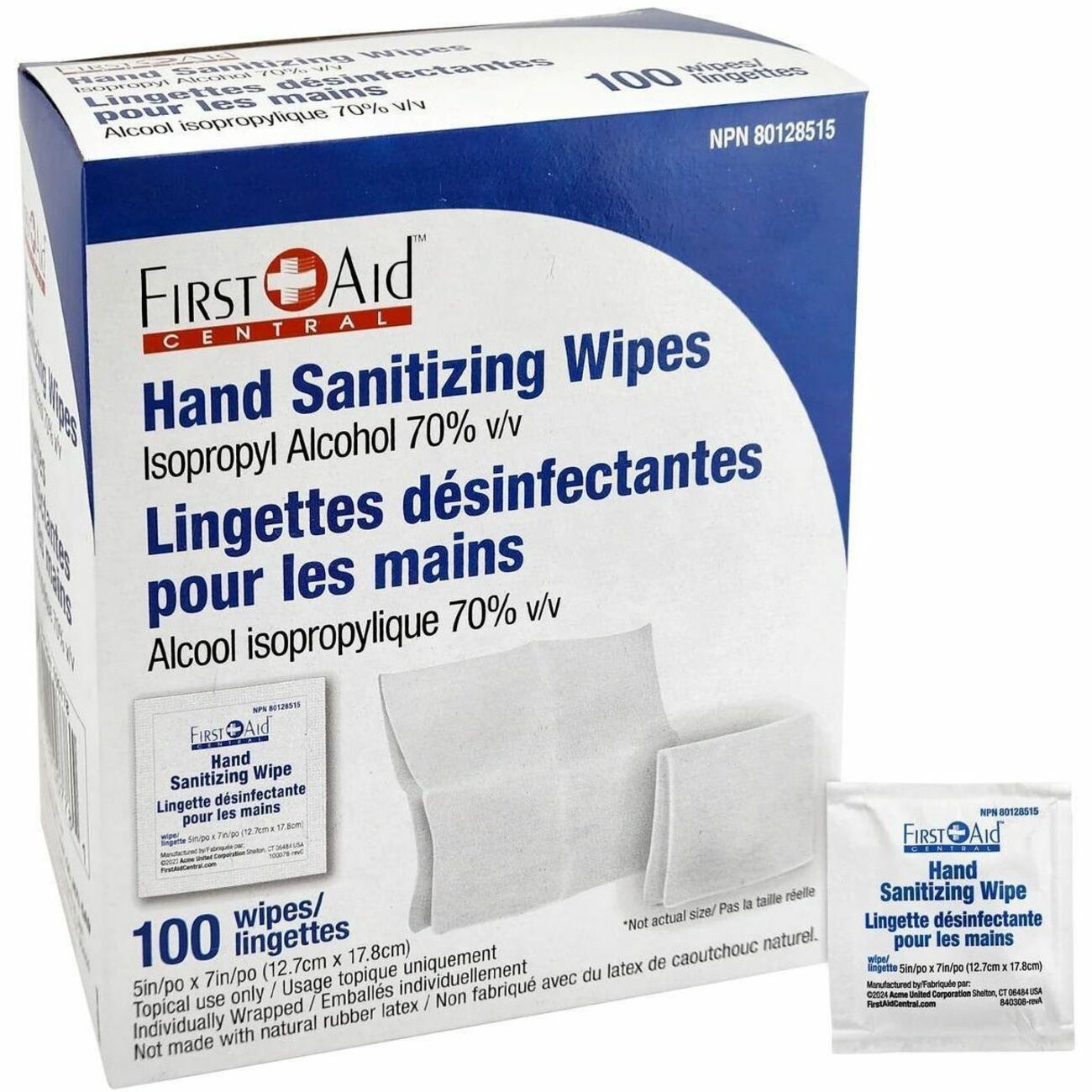 First Aid Central Hand Sanitizing Wipes