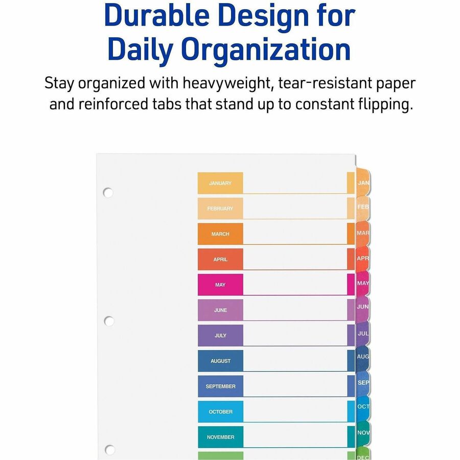 Avery® Ready Index® Table of Contents Dividers for Laser and Inkjet Printers, Jan-Dec - RI213M