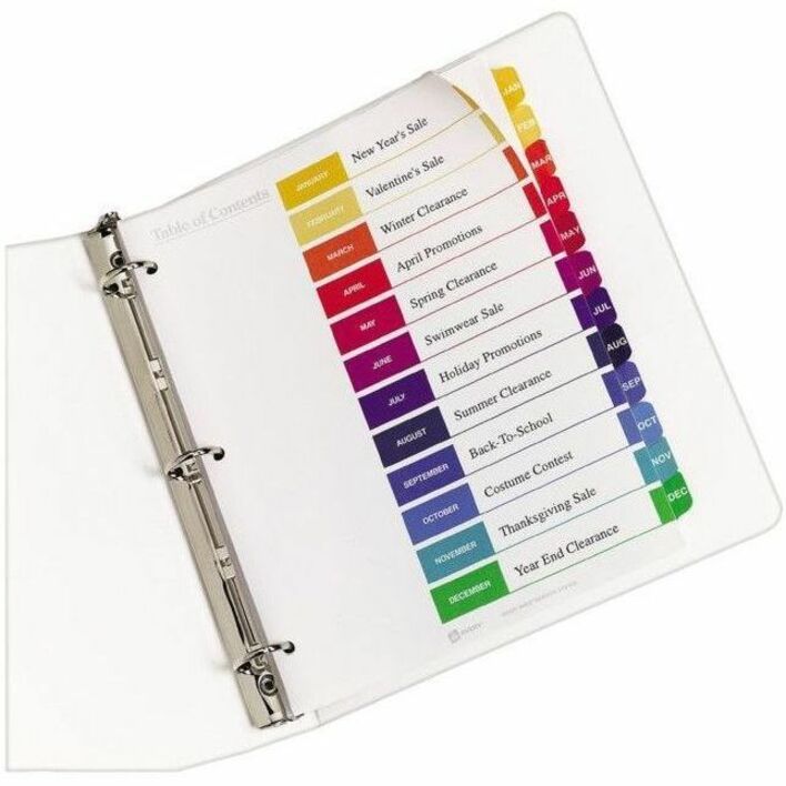 Avery Ready Index® Table of Content Dividers 12 Tabs, for Laser and Inkjet Printers - 11196