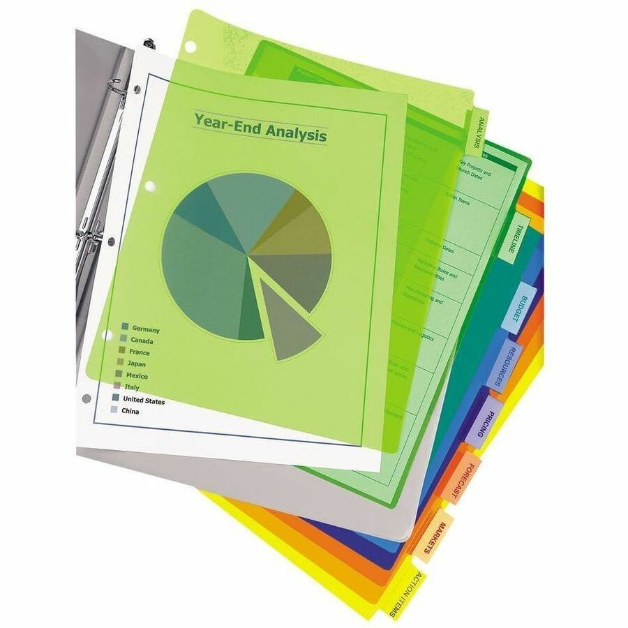 Avery Big Tab™ Insertable Plastic Dividers for Laser and Inkjet Printers, 9-1/4" x 11-1/8" - 11901