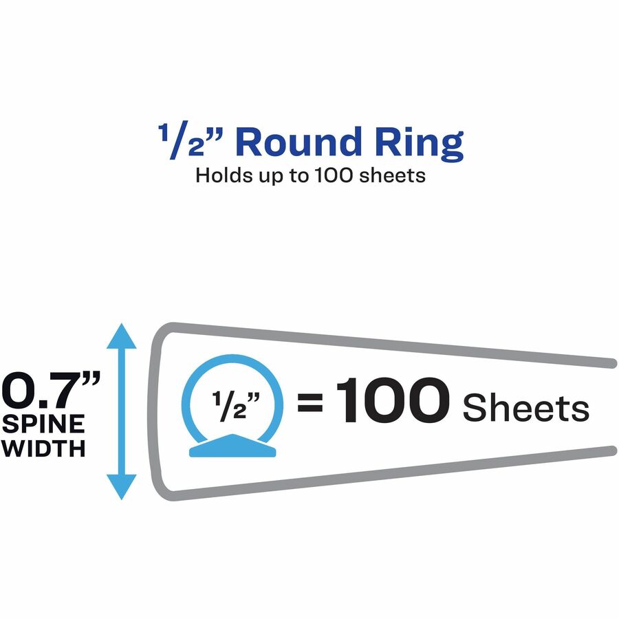 Avery® Flexi-View™ Binder 1/2" , Round Rings, Black - 15767