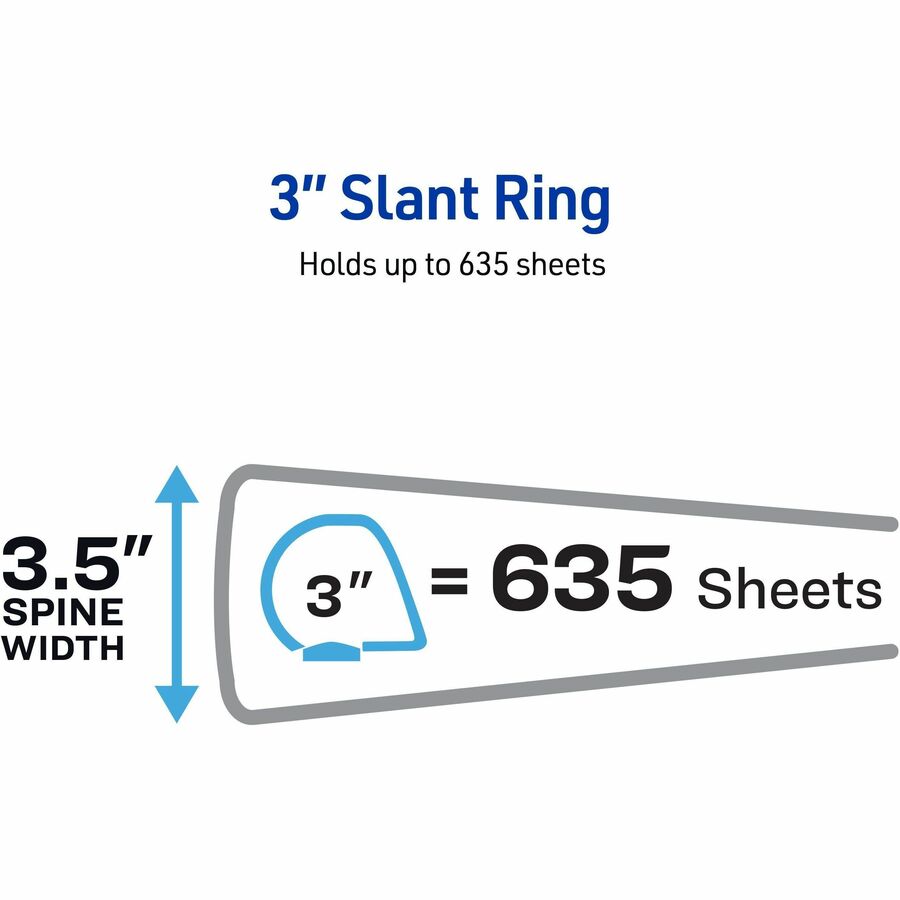 Avery® Durable View Binder 3" , Slant D Rings, Black - 17041