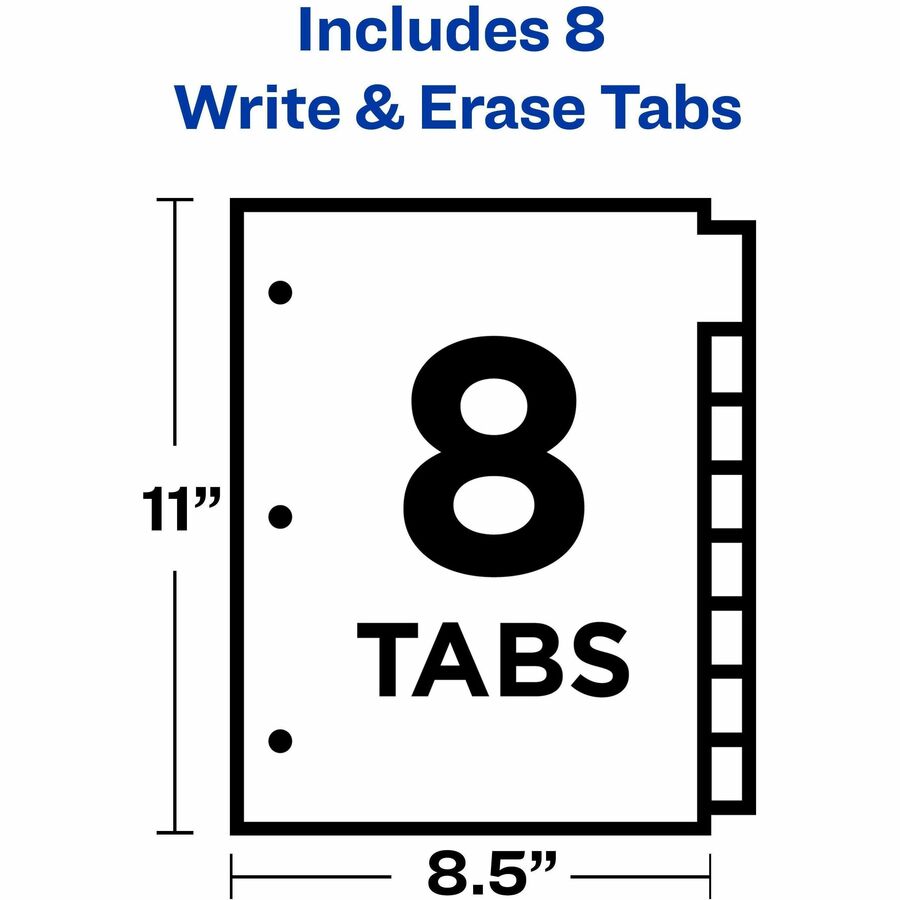 Avery® Big Tab™ Write & Erase Dividers8 tabs - 23078