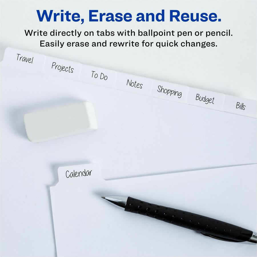 Avery® Big Tab™ Write & Erase Dividers8 tabs - 23078