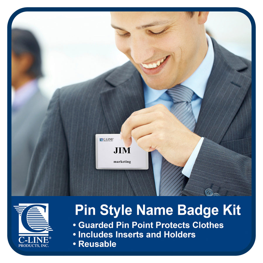 C-Line Pin Style Folded Name Badge Holders - 94223