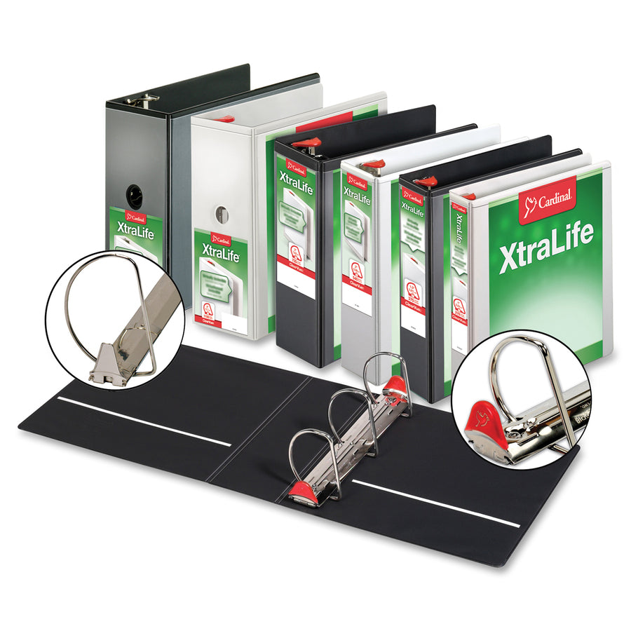 Cardinal XtraLife ClearVue Non-Stick Locking Slant-D Ring Binder - 26300