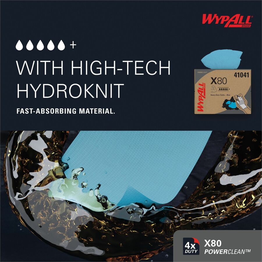 Wypall PowerClean X80 Heavy Duty Cloths - Brag Box - 41041