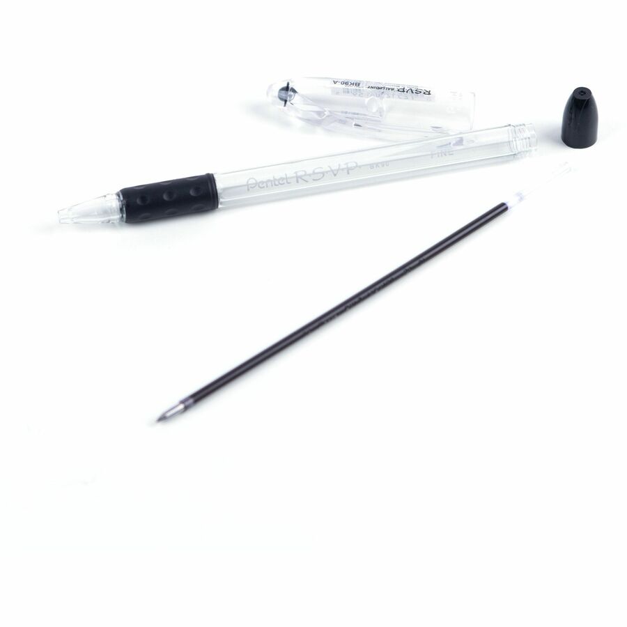 Refills for Pentel Ballpoint Pens (BK77, BK90), (0.7mm), Black Ink, 2-Pack Pouch - BKL7-A