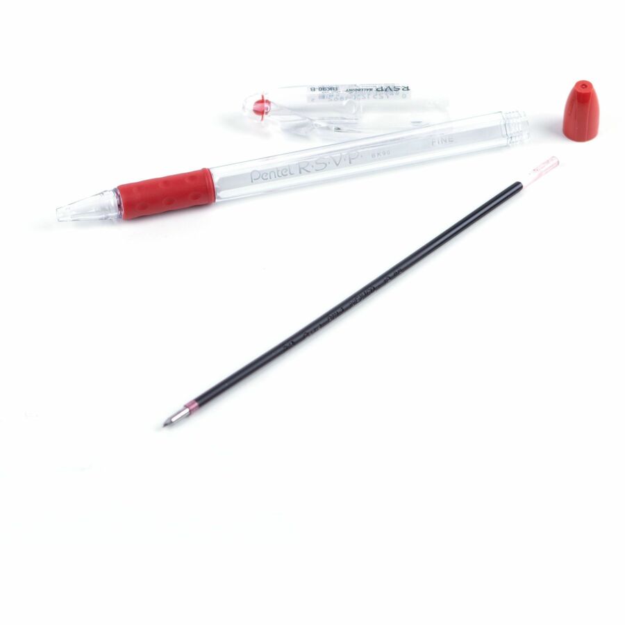 Refills for Pentel Ballpoint Pens (BK77, BK90), (0.7mm), Red Ink, 2-Pack Pouch7 - BKL7-B