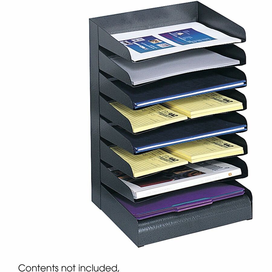 Safco Slanted Shelves Steel Desk Tray Sorter - 3129BL