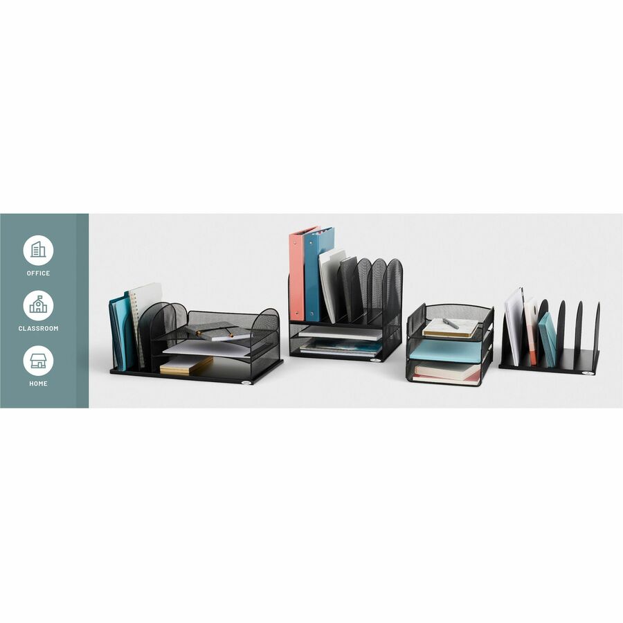 Safco Onyx 2 Horizontal/6 Upright Desk Organizer - 3255BL