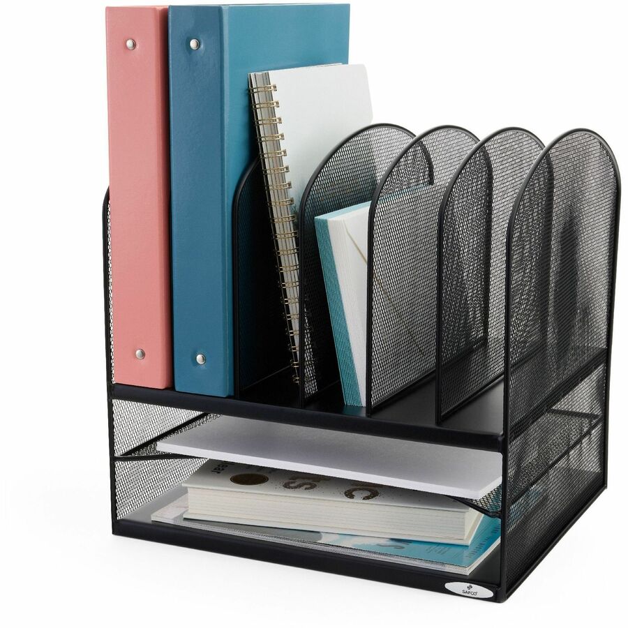 Safco Onyx 2 Horizontal/6 Upright Desk Organizer - 3255BL