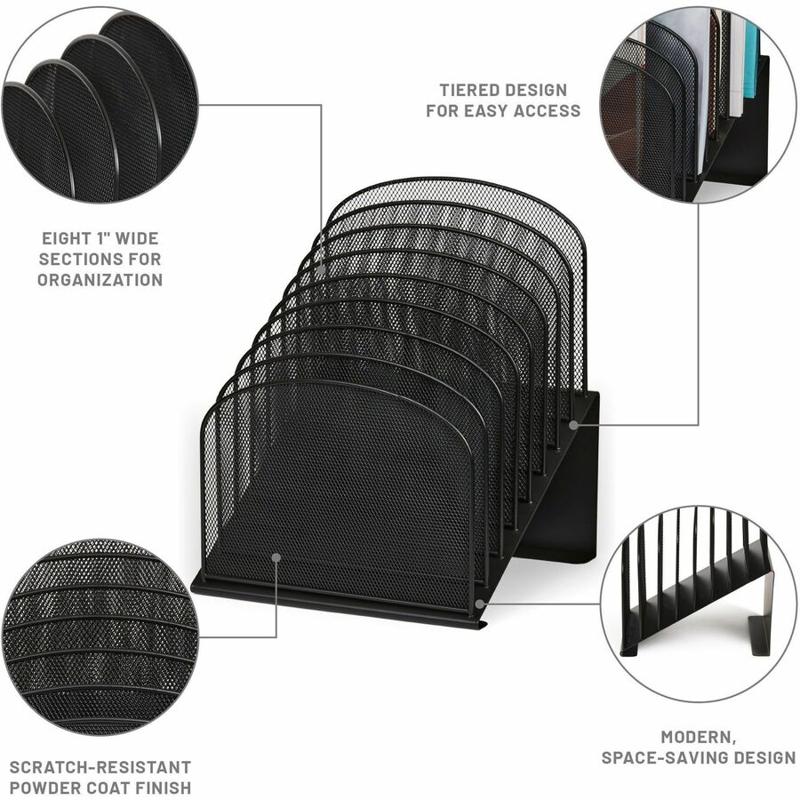 Safco Onyx Wire Mesh Desktop Organizer - 3258BL