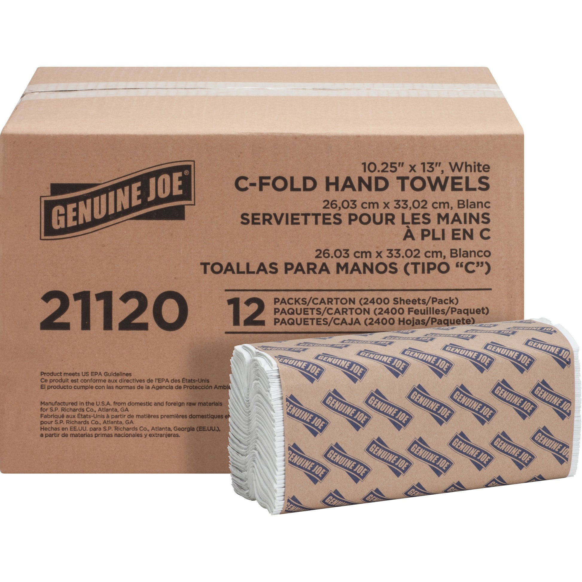 Genuine Joe Paper Towel C-fold 200 sheets White