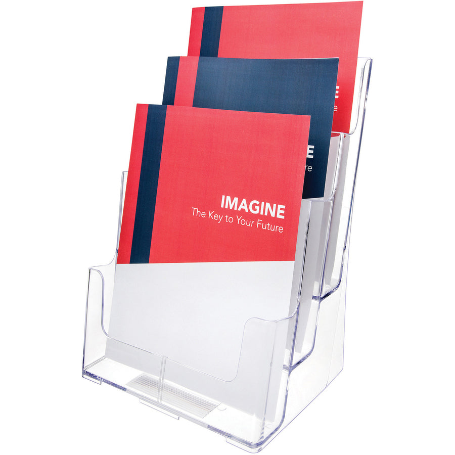 LIT HLDR MAGAZINE 3-TIER*CLEAR