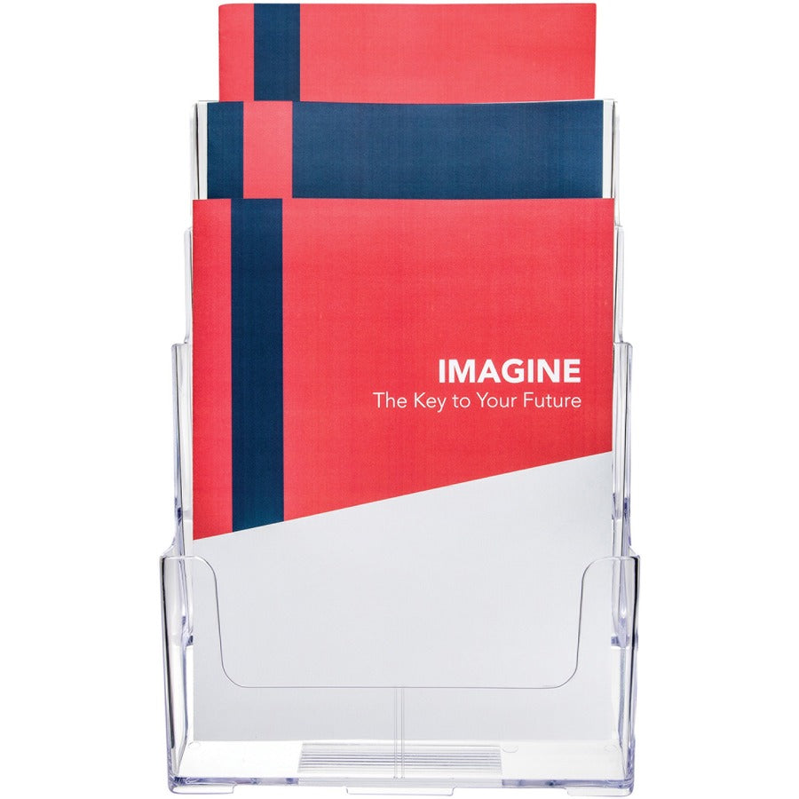 LIT HLDR MAGAZINE 3-TIER*CLEAR