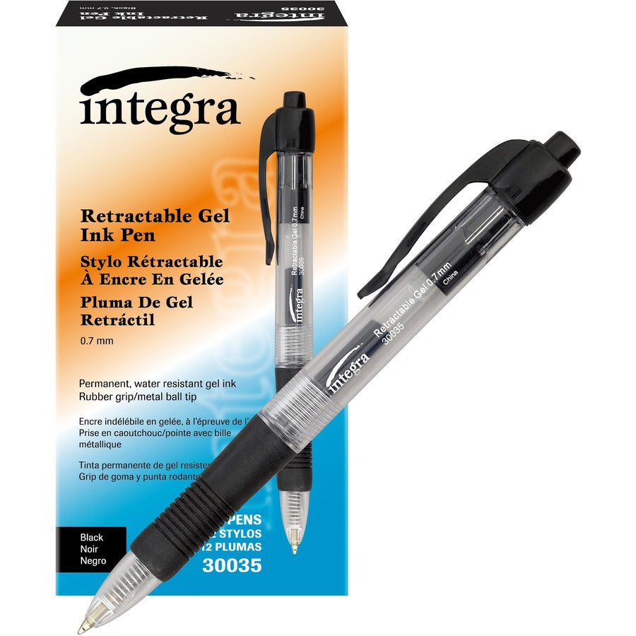 PEN, GEL RTRC 0.7MM*BLCK*12/BX