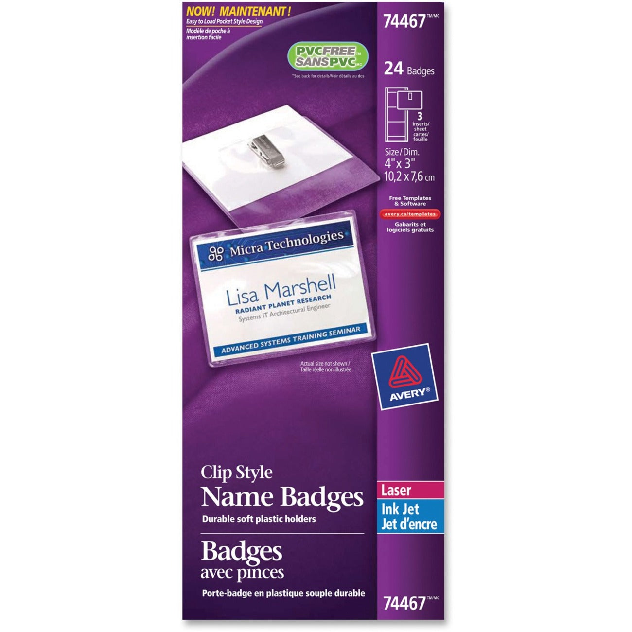 Avery® 74467 Laser/Inkjet Badge Insert