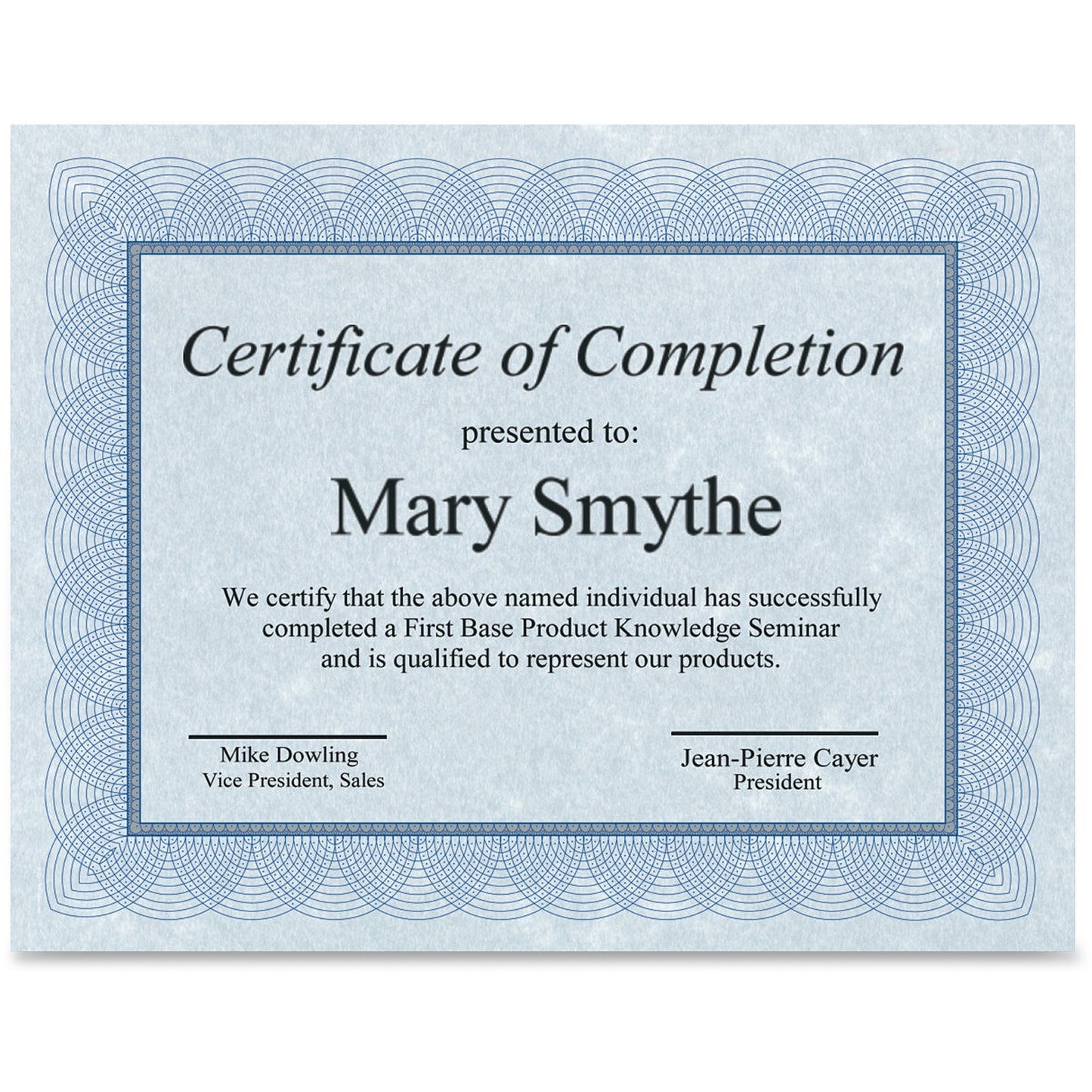 First Base Regent Certificate