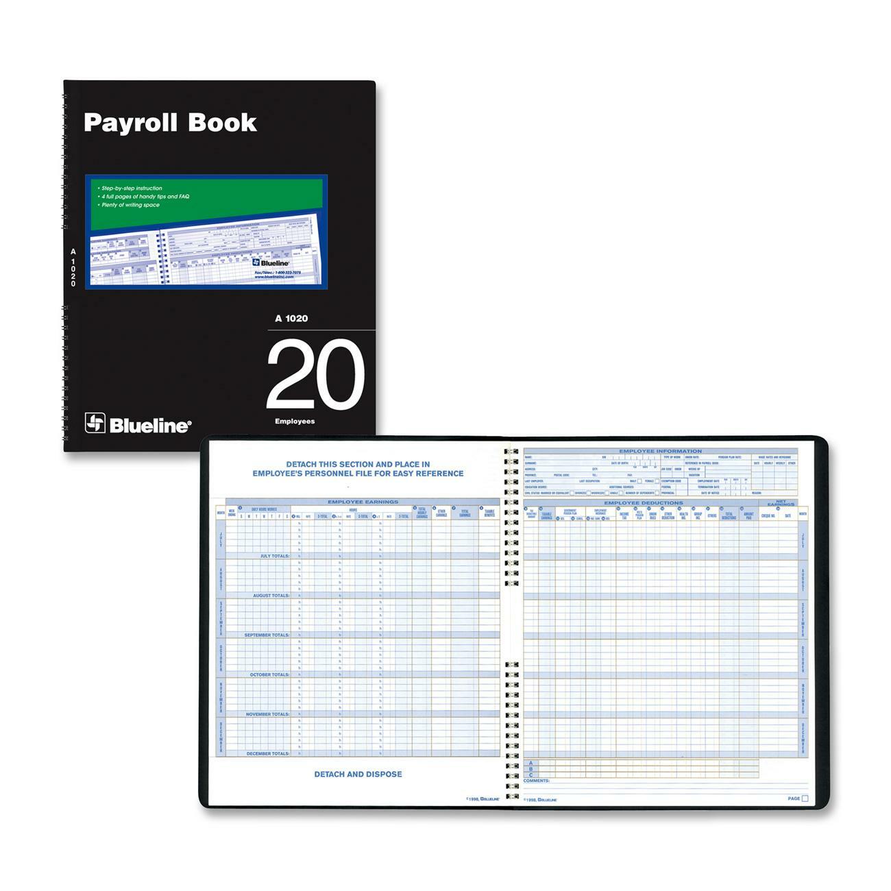 Blueline Twenty Employees Payroll Book