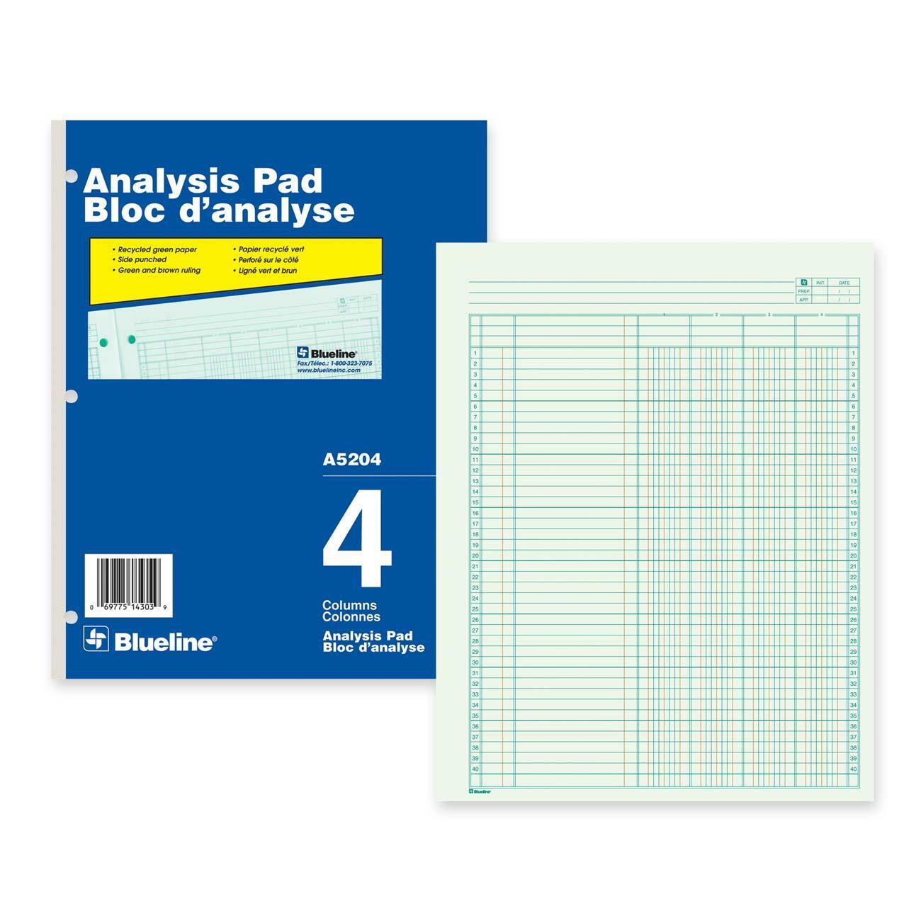 Blueline Analysis Columnar Pad