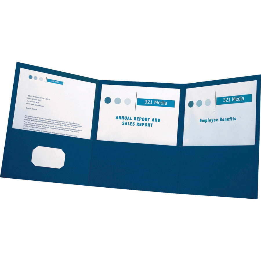 FLDR TRIFOLD PCKT*BLUE *20/BX
