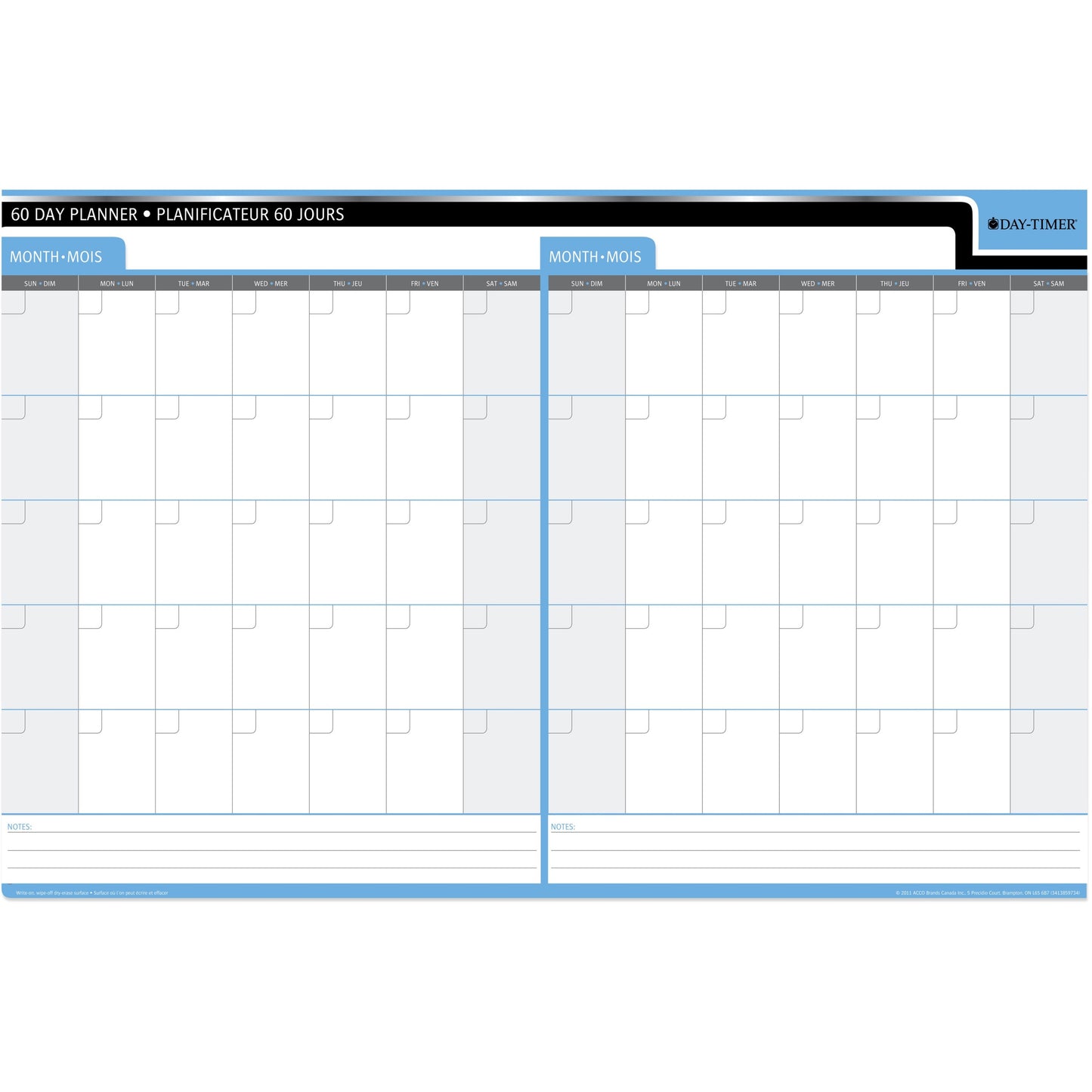 Quartet Day-Timer Undated 30/60 Day Laminated Planner