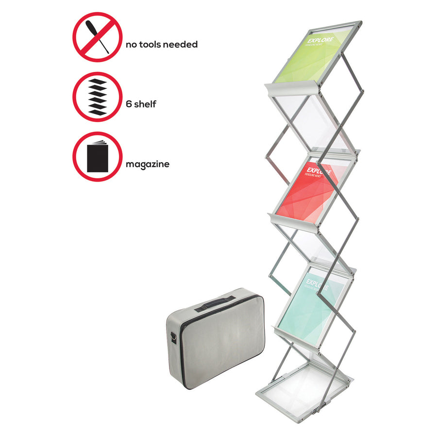 FLOORSTAND,6-SHELF,COLLAPS