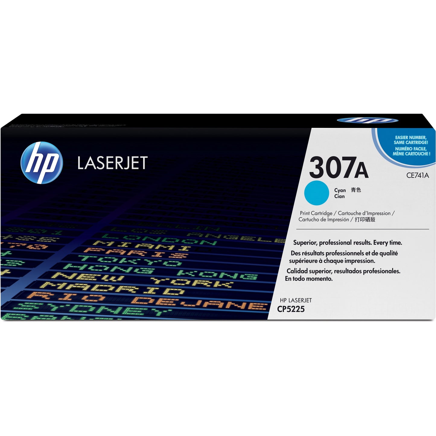 HP 307A (CE741A) Original Toner Cartridge - Single Pack - Cyan