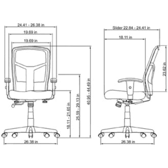 CHAIR HI-BACK, SLIDE, SYNCHRO
