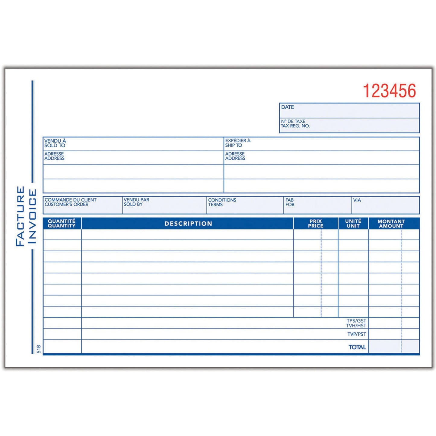 Adams Invoice Form Book