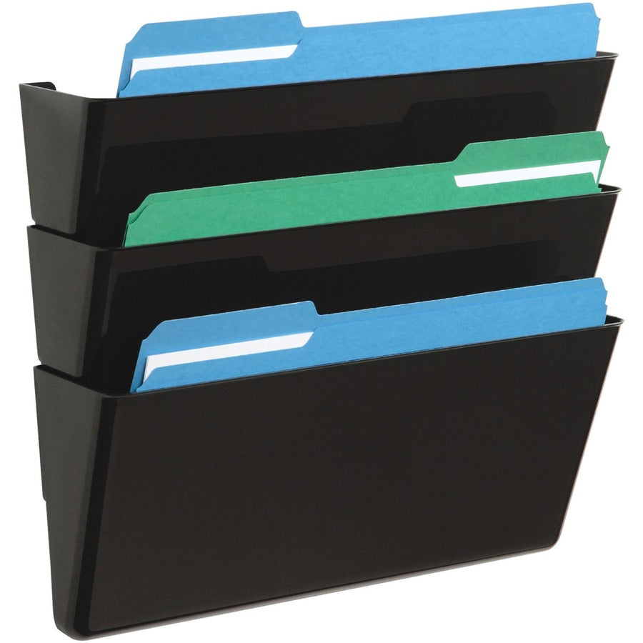 WALL POCKET,LTR,BLACK,3/PACK