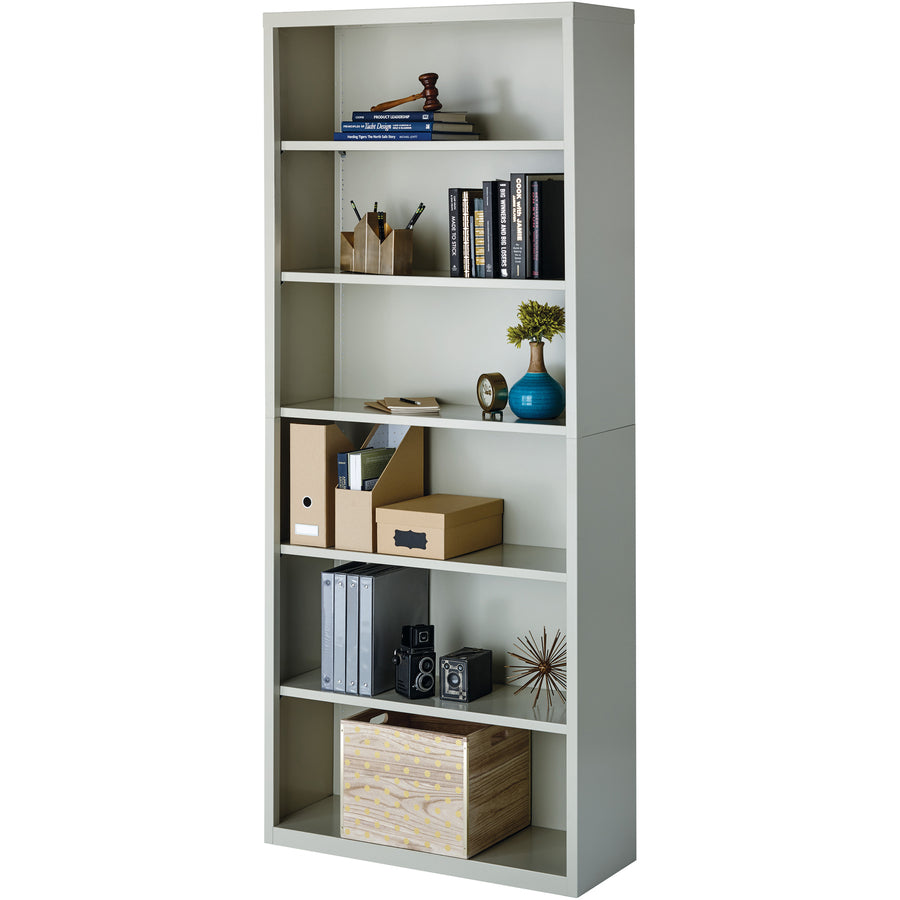 BOOKCASE,6SHLF,82",LT GRY,LLR