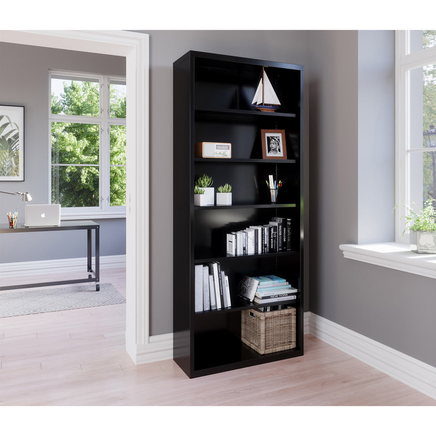 BOOKCASE,6SHLF,82",BLK LORELL