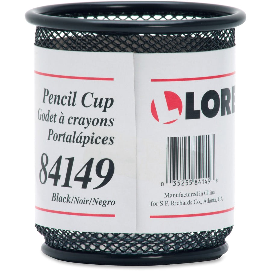 Lorell Black Mesh/Wire Pencil Cup Holder - 84149
