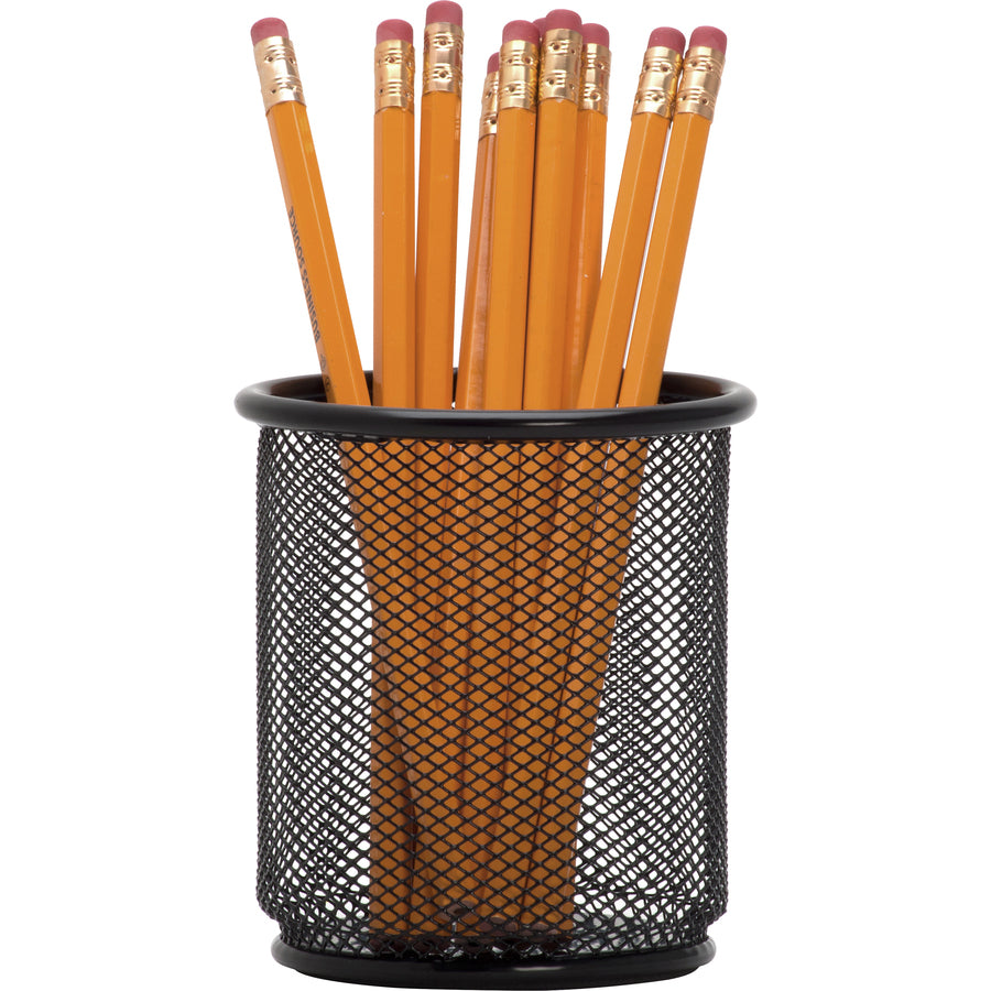 Lorell Black Mesh/Wire Pencil Cup Holder - 84149