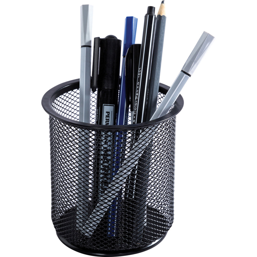 Lorell Black Mesh/Wire Pencil Cup Holder - 84149