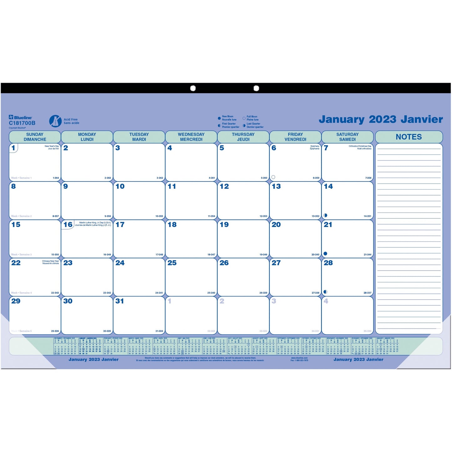 Blueline® Monthly Desk/Wall Calendars