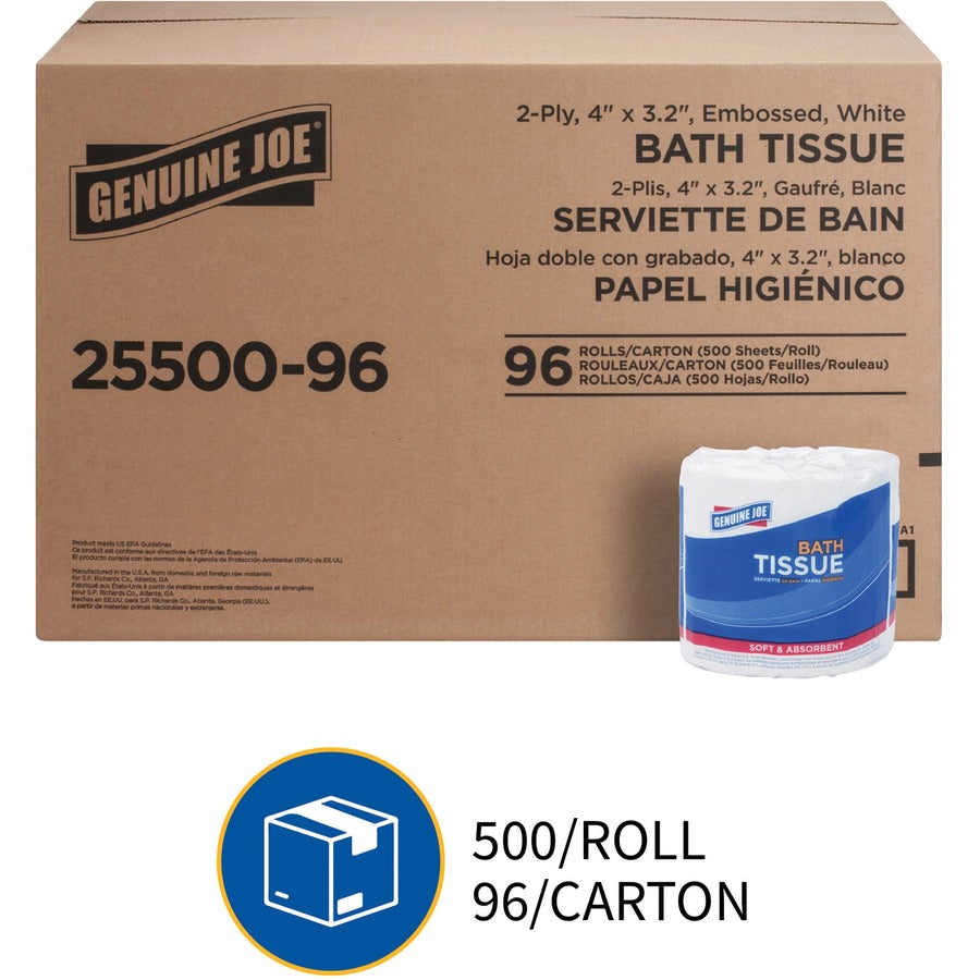 Genuine Joe 2-ply Standard Bath Tissue Rolls - 2550096