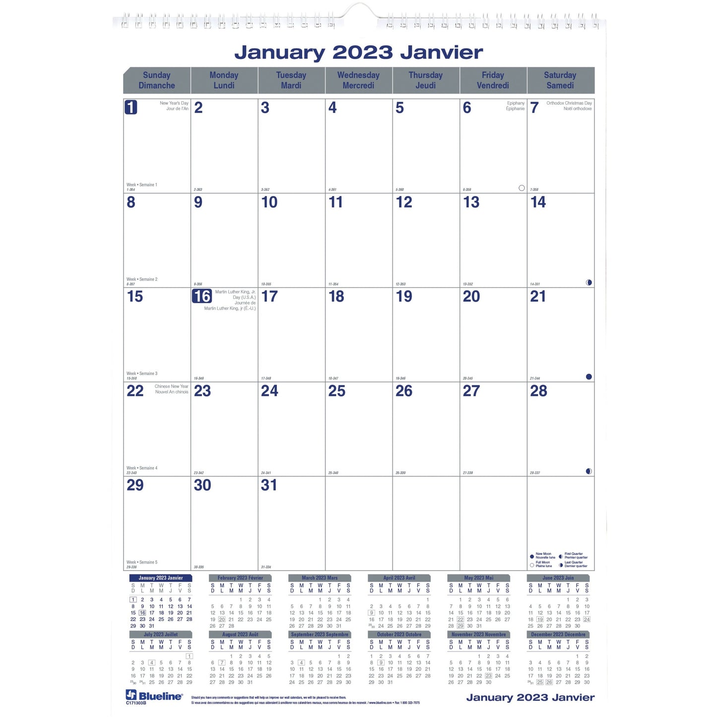 Blueline Blueline Net Zero Carbon Monthly Wall Calendar